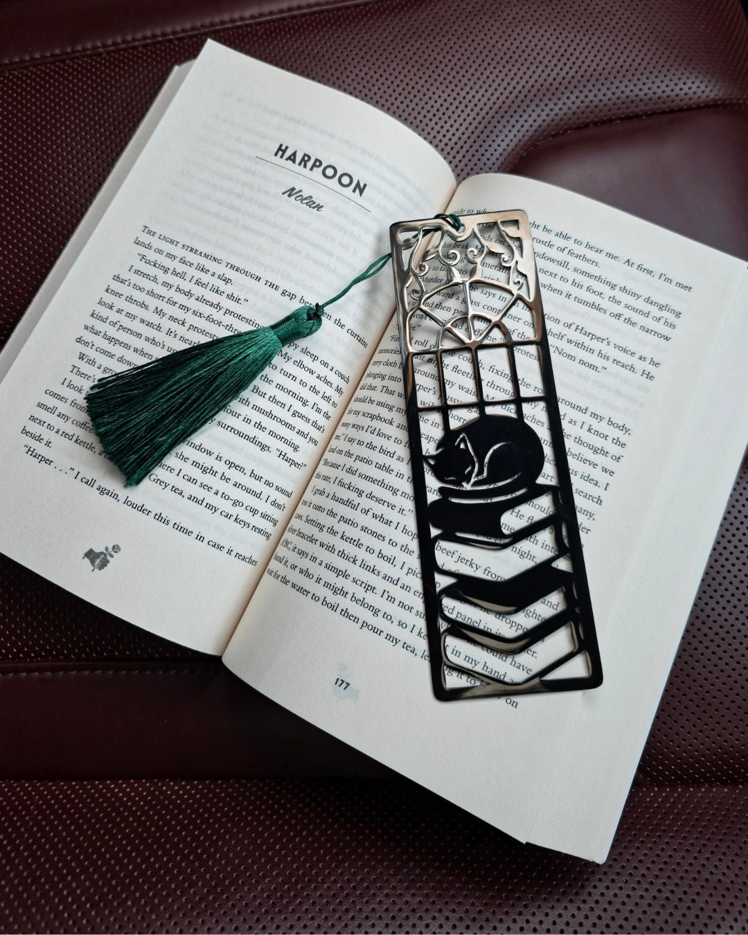 Black Cat Metal Bookmark