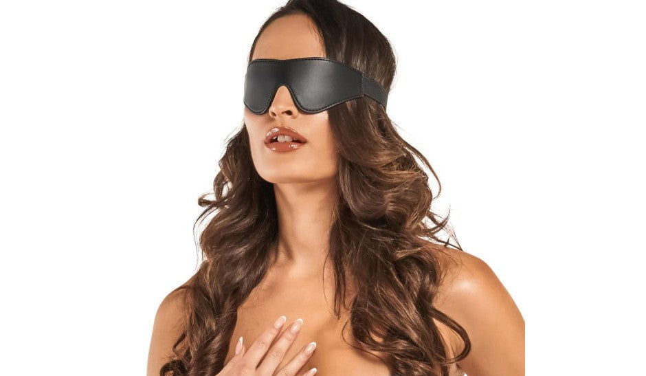 Faux Leather Blindfold Black