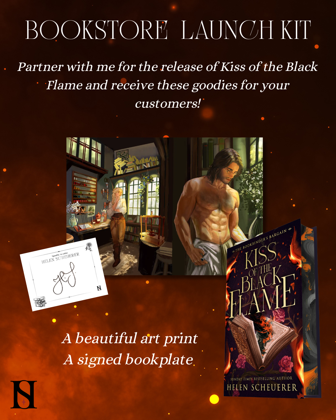 Kiss of the Black Flame — Helen Scheuerer (Signed Indie Incentive Hardcover Preorder)